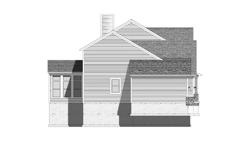 The Hawksridge house plan, exterior view 4
